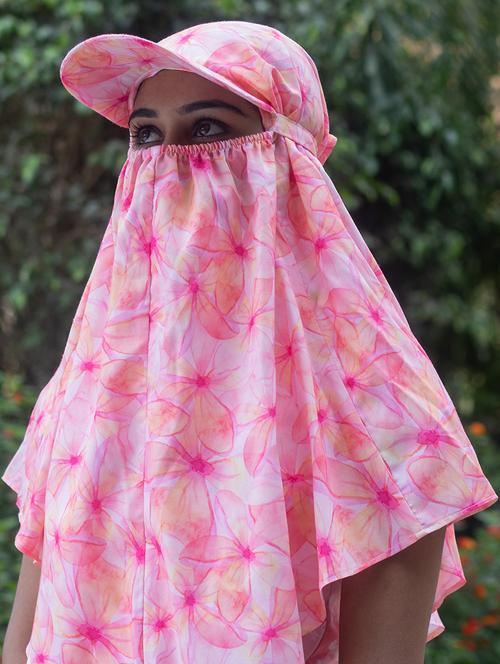 women printed cap scarf - 21710833 - Standard Image - 0