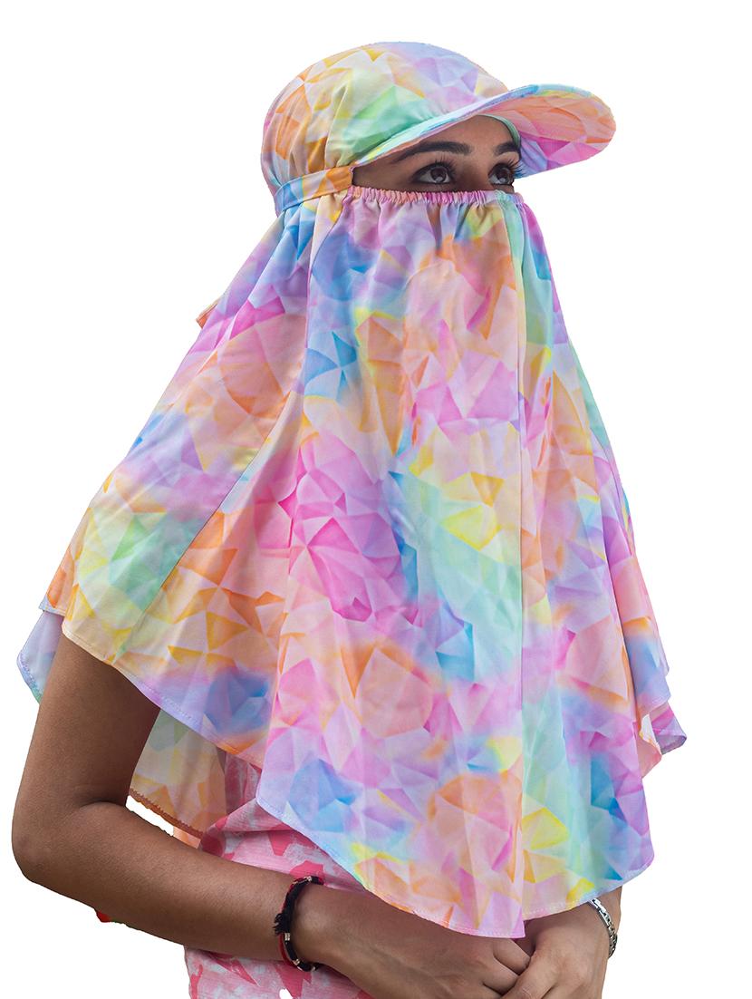 women printed cap scarf - 21710838 - Standard Image - 1