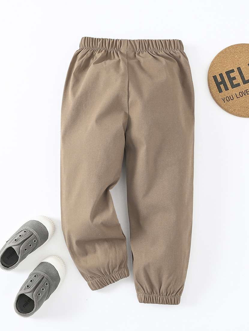 boys solid mid rise jogger