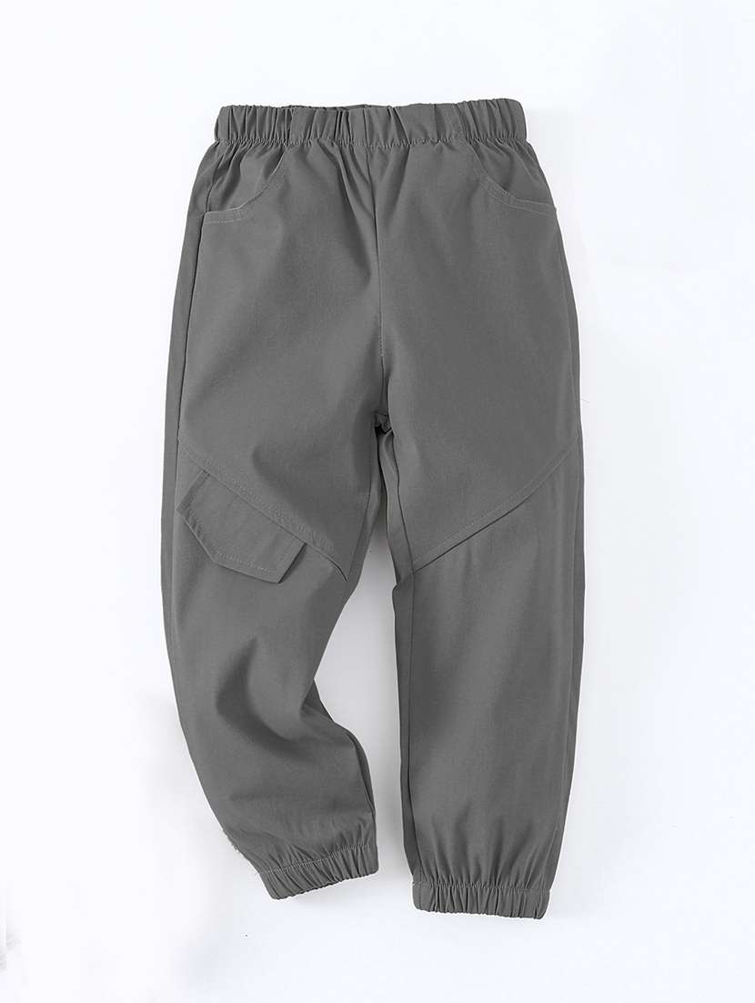 boys solid mid rise jogger