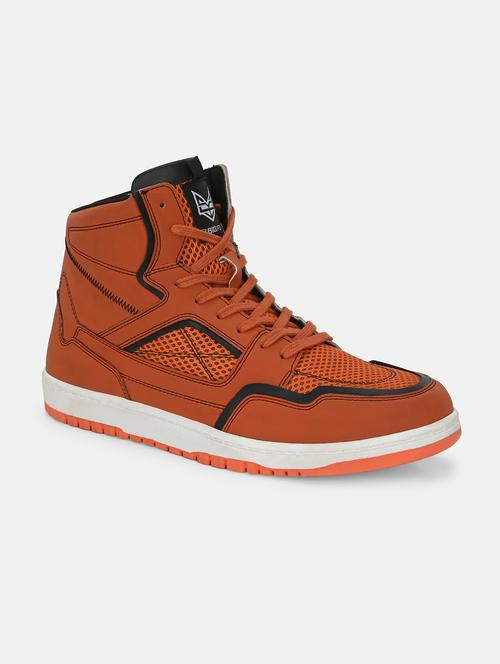 men orange lace up sneakers - 21710948 -  Standard Image - 0