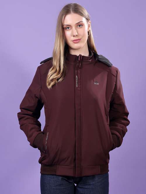 women long sleeves solid bomber jacket - 21710973 -  Standard Image - 0