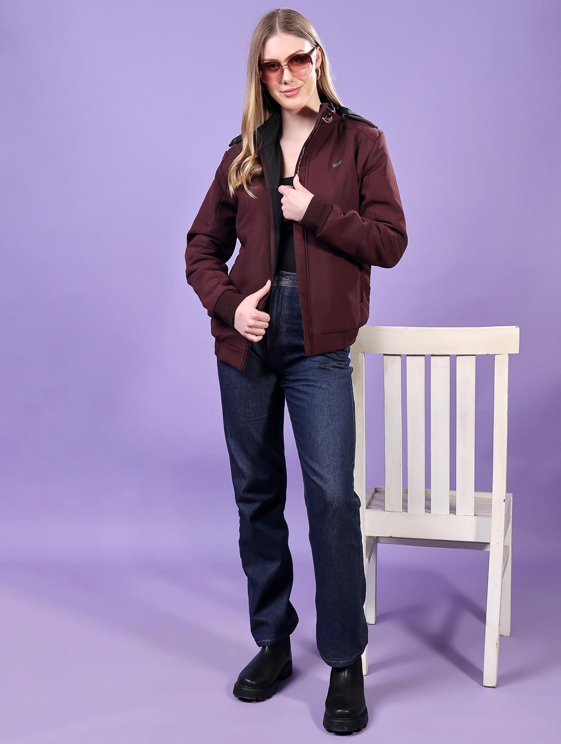 women long sleeves solid bomber jacket - 21710973 - Standard Image - 4