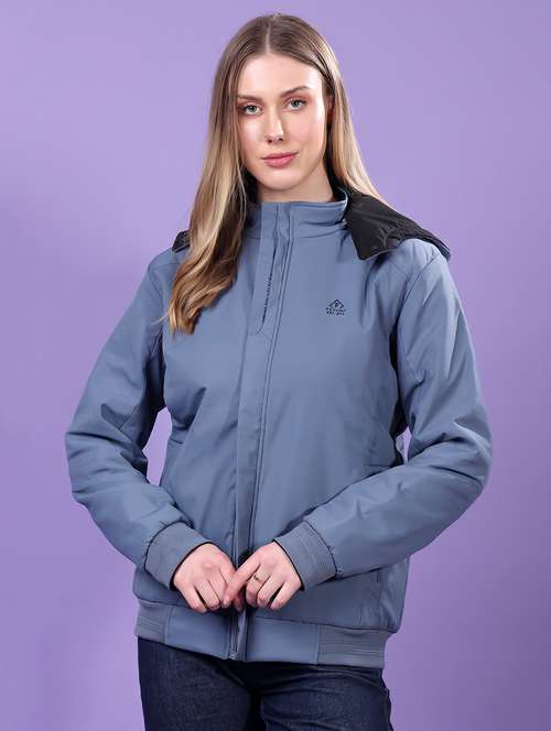 women long sleeves solid bomber jacket - 21710976 -  Standard Image - 0