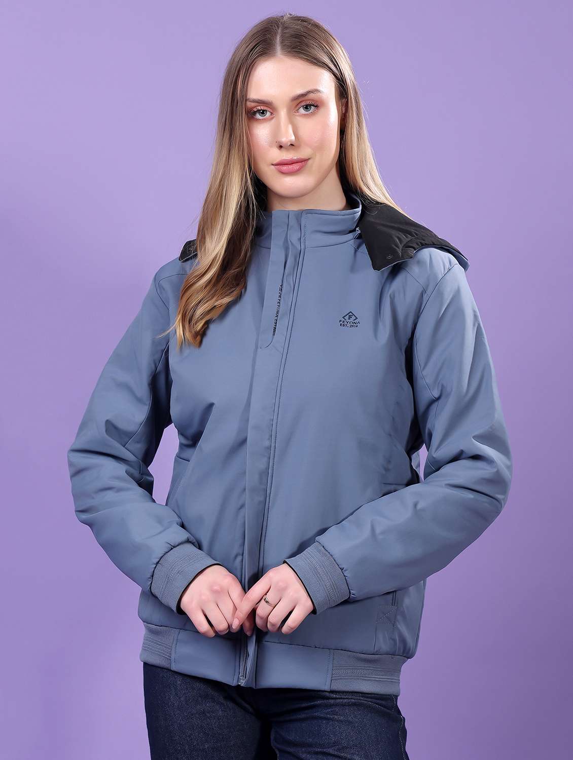 women long sleeves solid bomber jacket