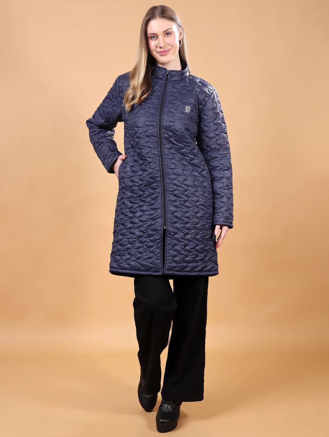 women long sleeves solid quilted jacket - 21710977 -  Zoom Image - 0