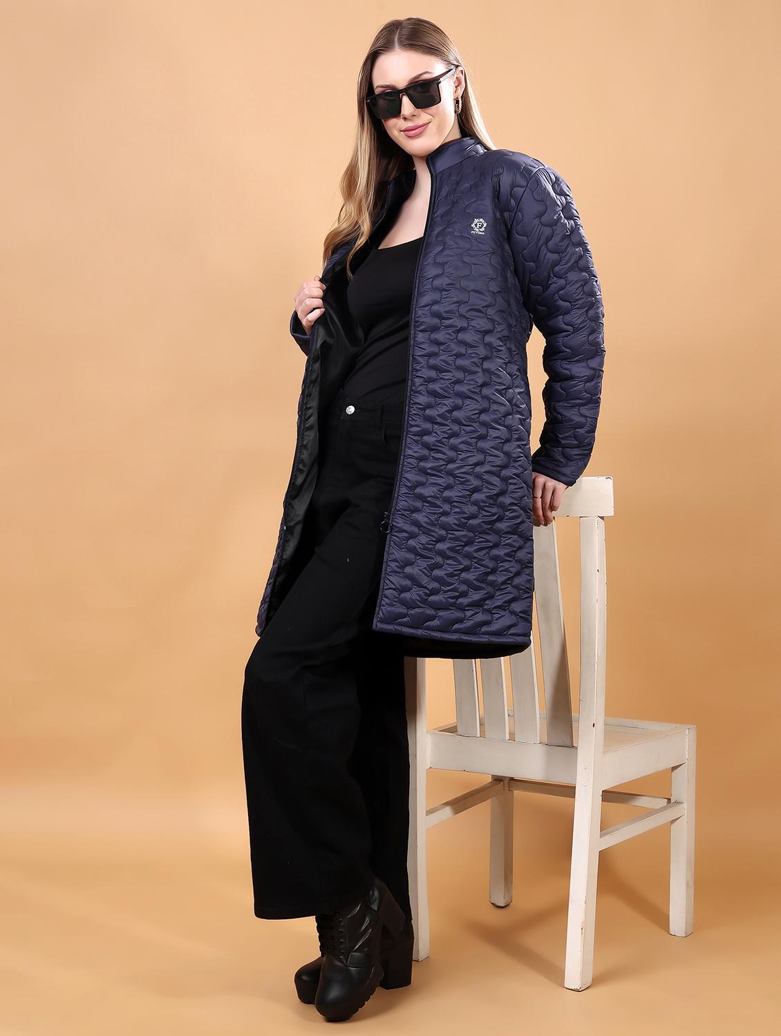 women long sleeves solid quilted jacket - 21710977 - Standard Image - 1