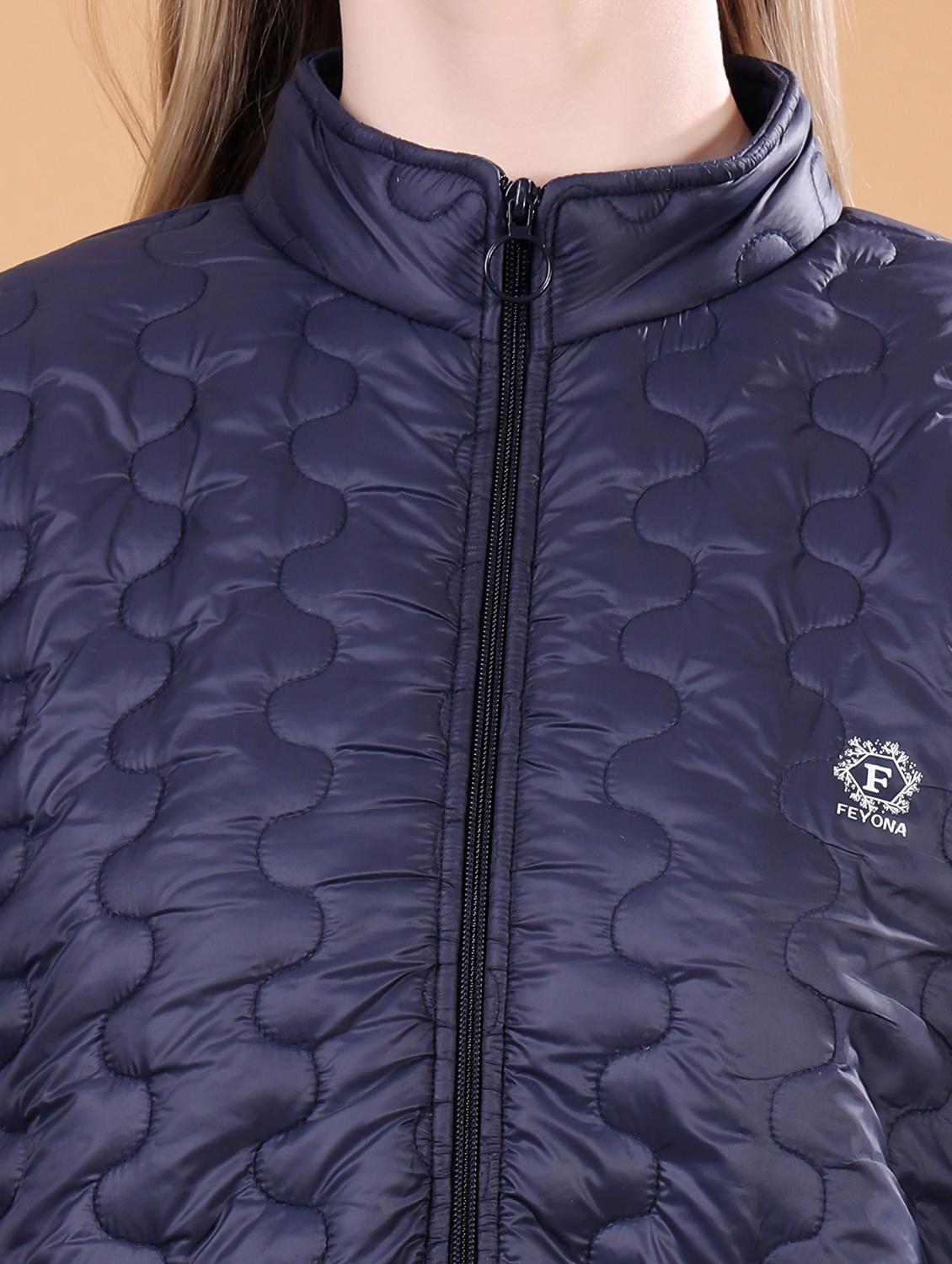 women long sleeves solid quilted jacket - 21710977 - Standard Image - 4