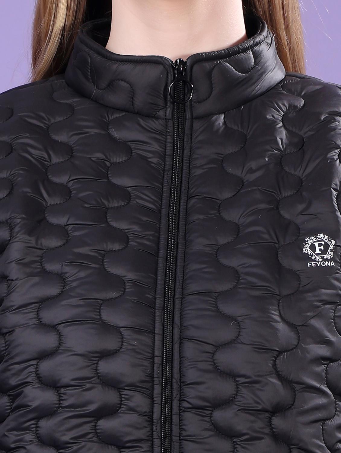 women long sleeves solid quilted jacket - 21710978 - Standard Image - 4