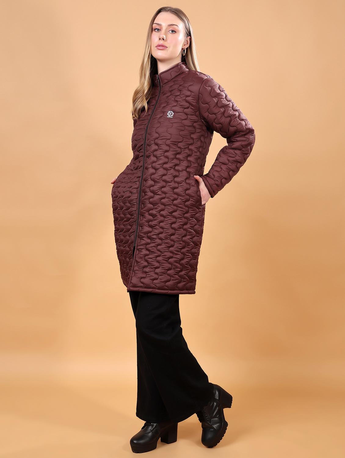 women long sleeves solid quilted jacket - 21710979 - Standard Image - 1