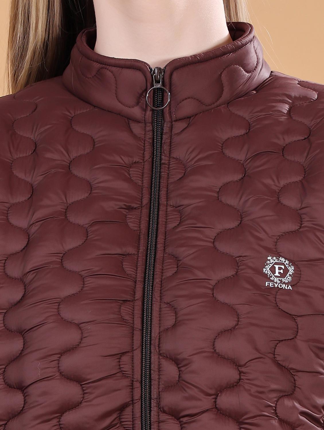 women long sleeves solid quilted jacket - 21710979 - Standard Image - 4