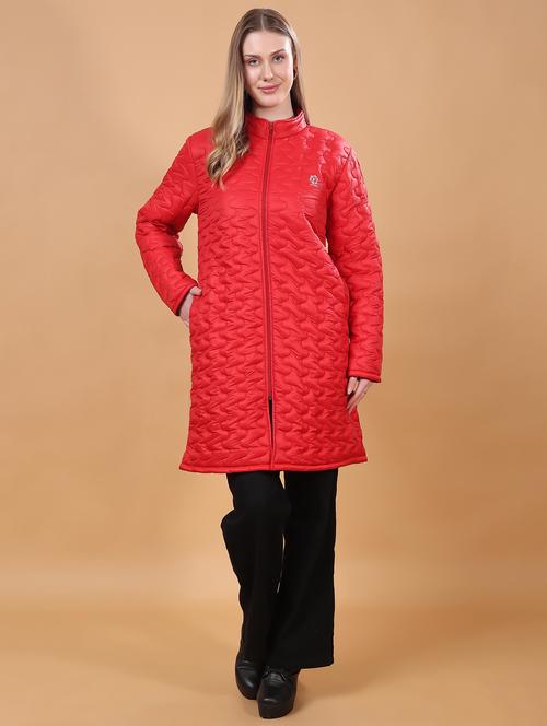 women long sleeves solid quilted jacket - 21710980 - Standard Image - 0
