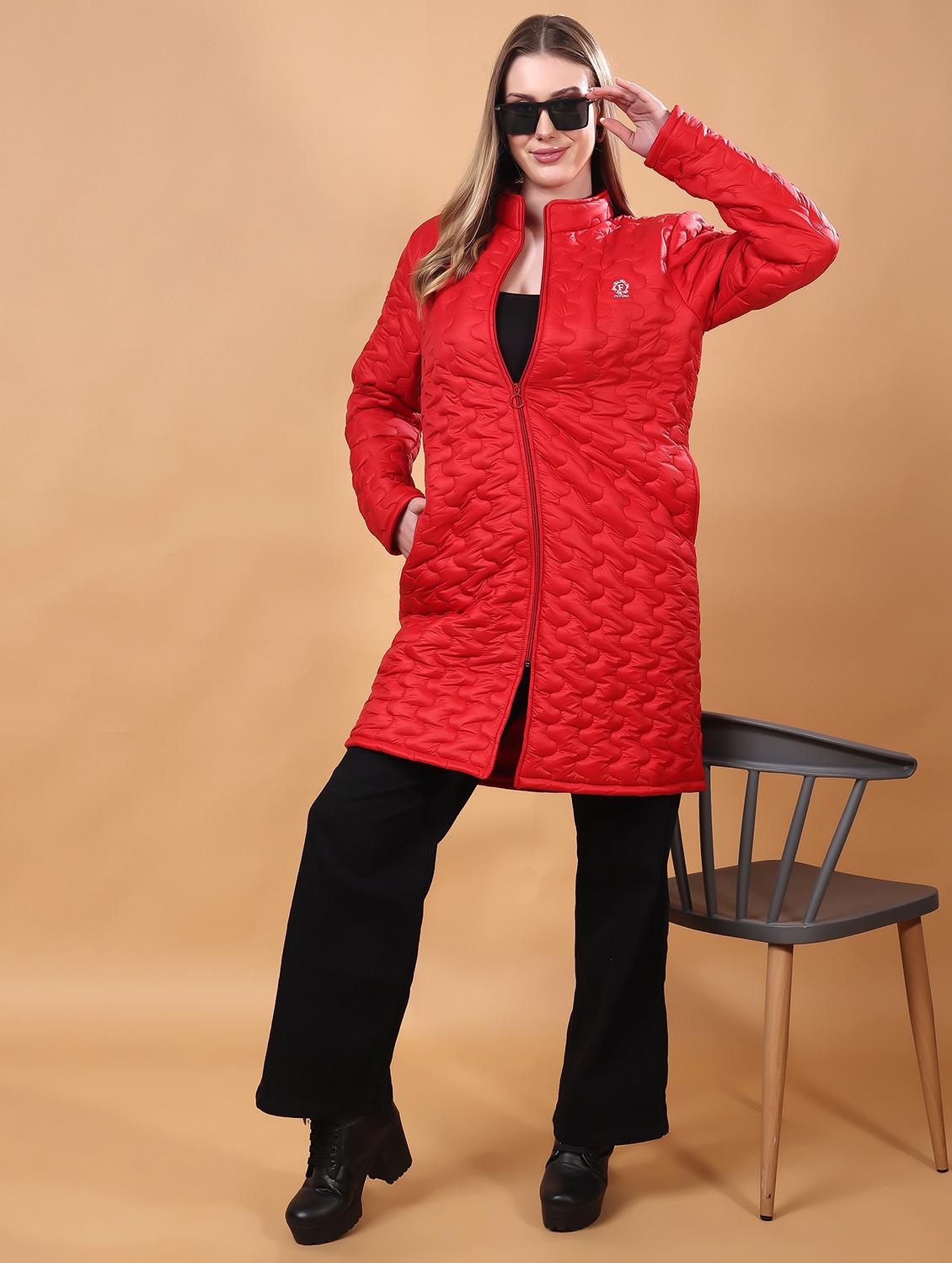 women long sleeves solid quilted jacket - 21710980 - Standard Image - 1