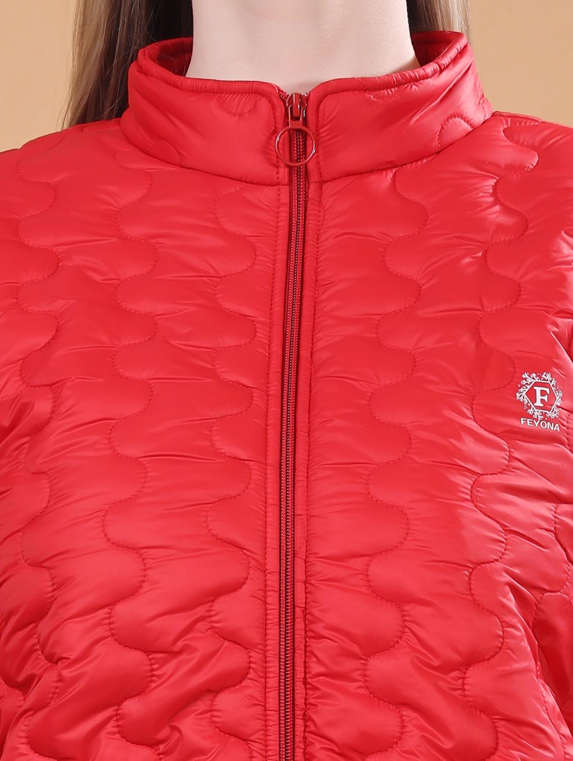 women long sleeves solid quilted jacket - 21710980 - Standard Image - 4