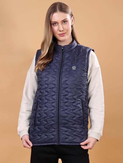 women sleeveless solid quilted jacket - 21710983 - Standard Image - 0