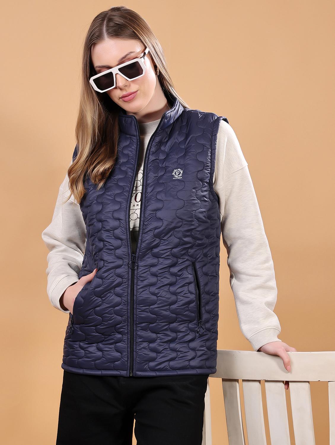 women sleeveless solid quilted jacket - 21710983 - Standard Image - 1