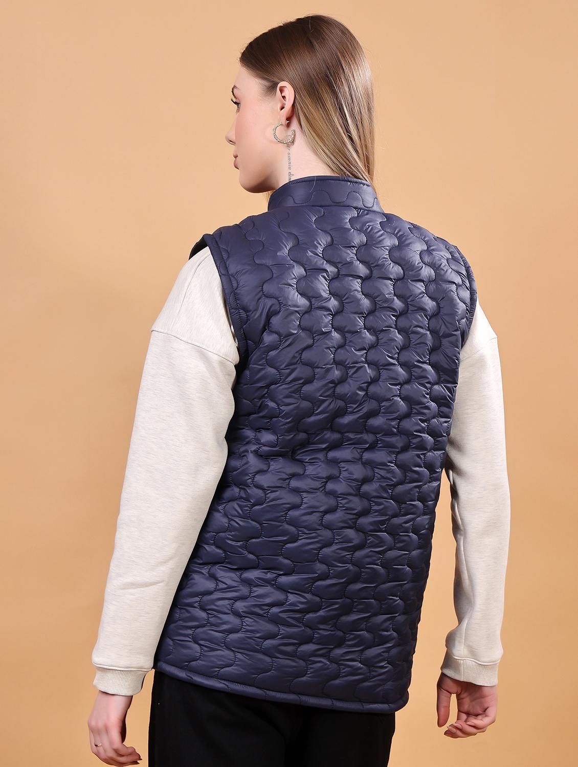 women sleeveless solid quilted jacket - 21710983 - Standard Image - 4