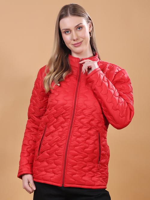 women long sleeves solid quilted jacket - 21710991 - Standard Image - 0