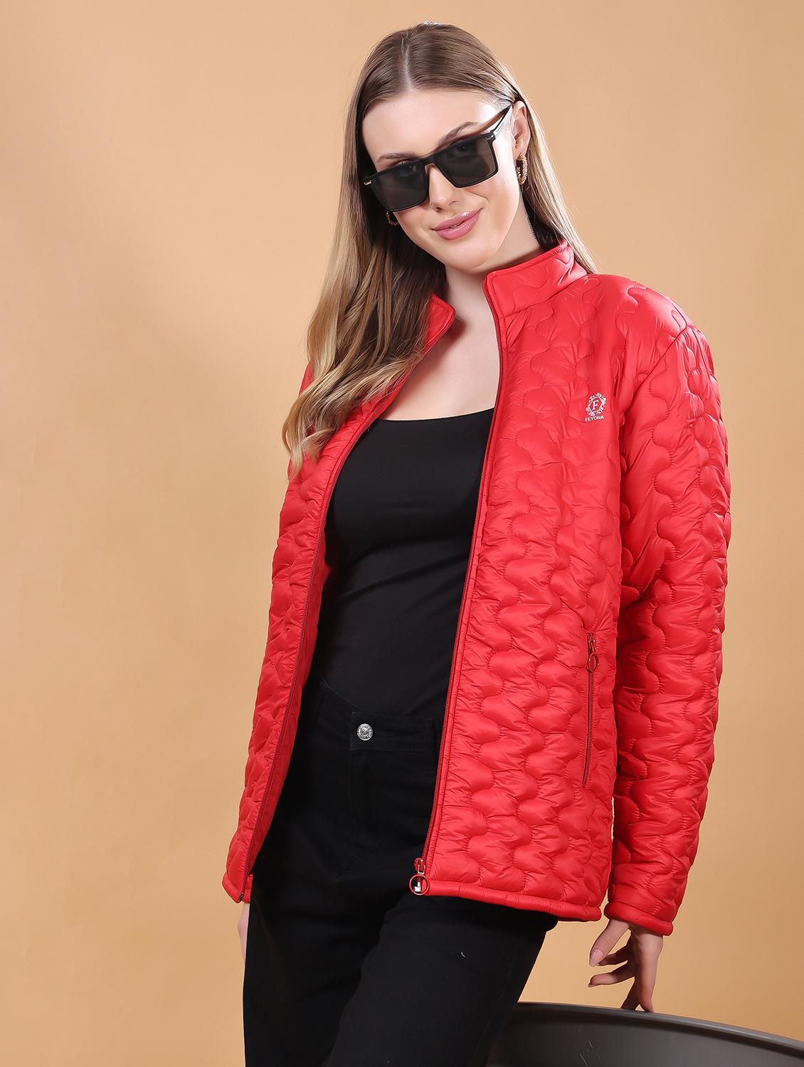 women long sleeves solid quilted jacket - 21710991 - Standard Image - 1