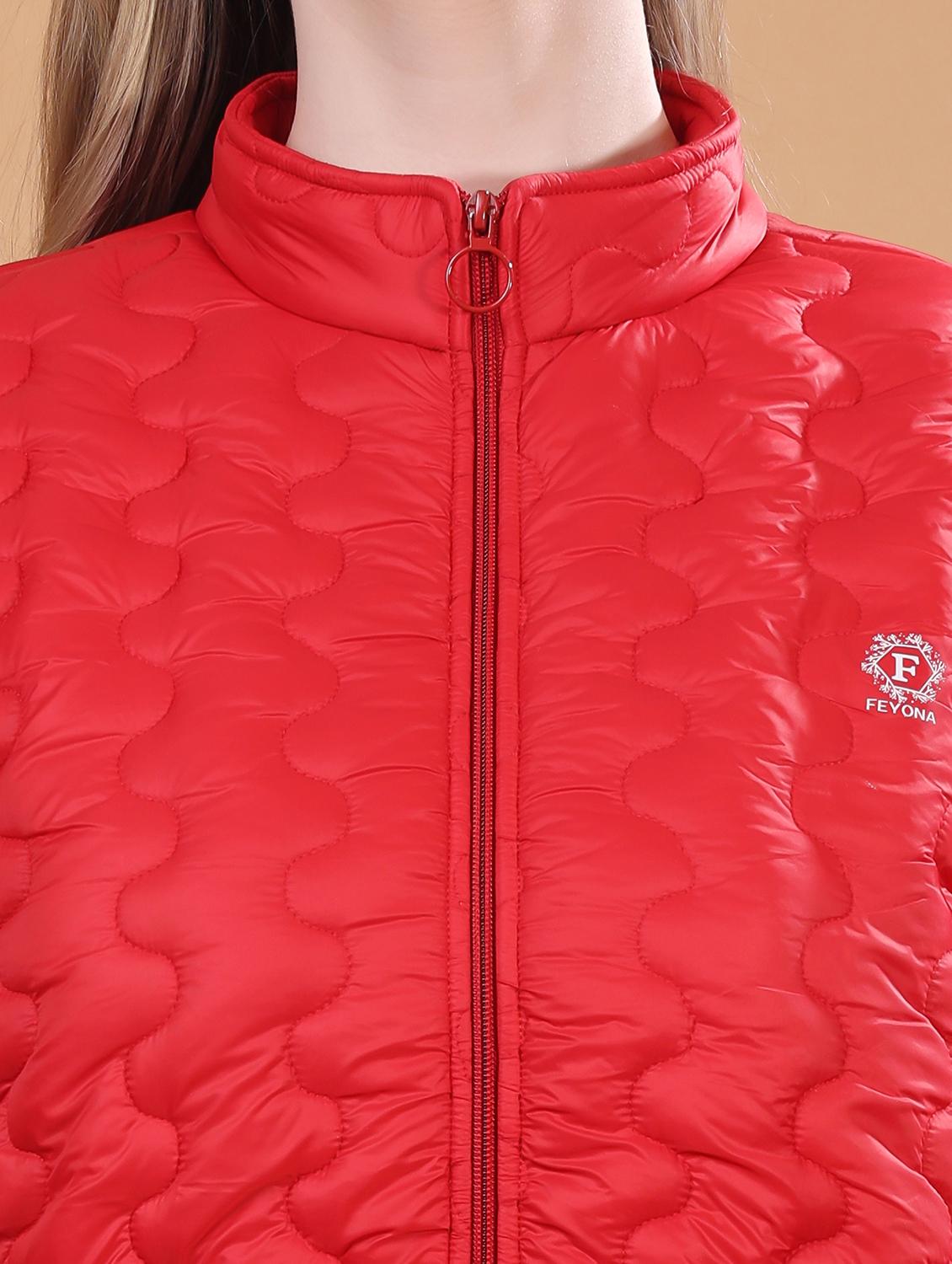 women long sleeves solid quilted jacket - 21710991 - Standard Image - 4