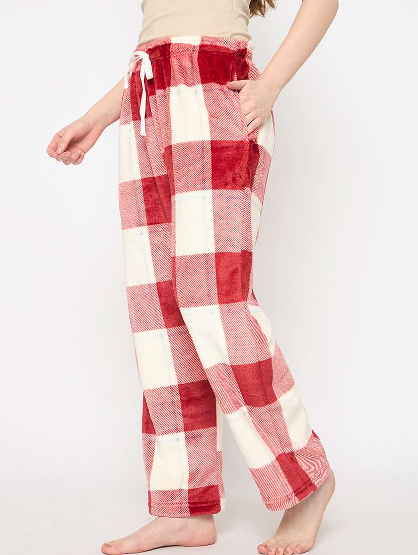 women checkered mid rise pyjama - 21711024 -  Standard Image - 1