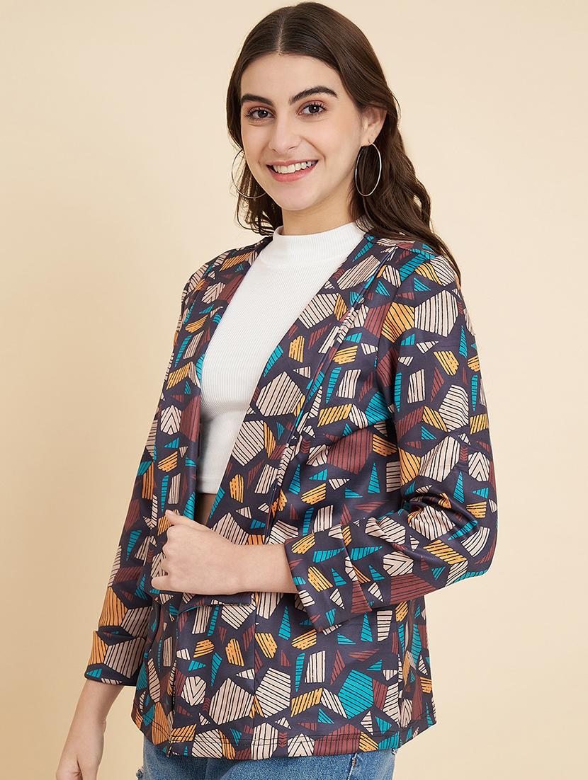 women printed long sleeves shrug - 21711043 - Standard Image - 1