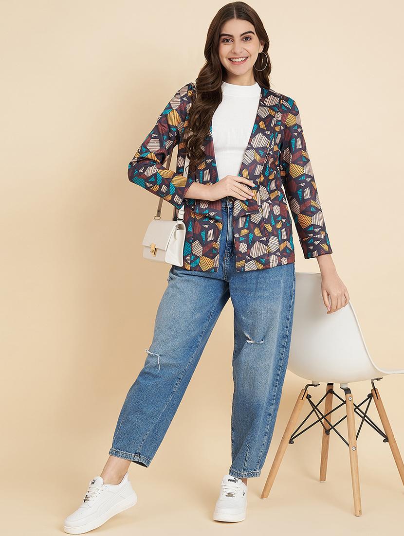 women printed long sleeves shrug - 21711043 - Standard Image - 4