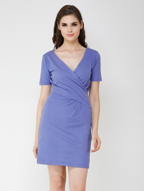 women solid short sleeves bodycon dress - 21711093 - Standard Image - 0
