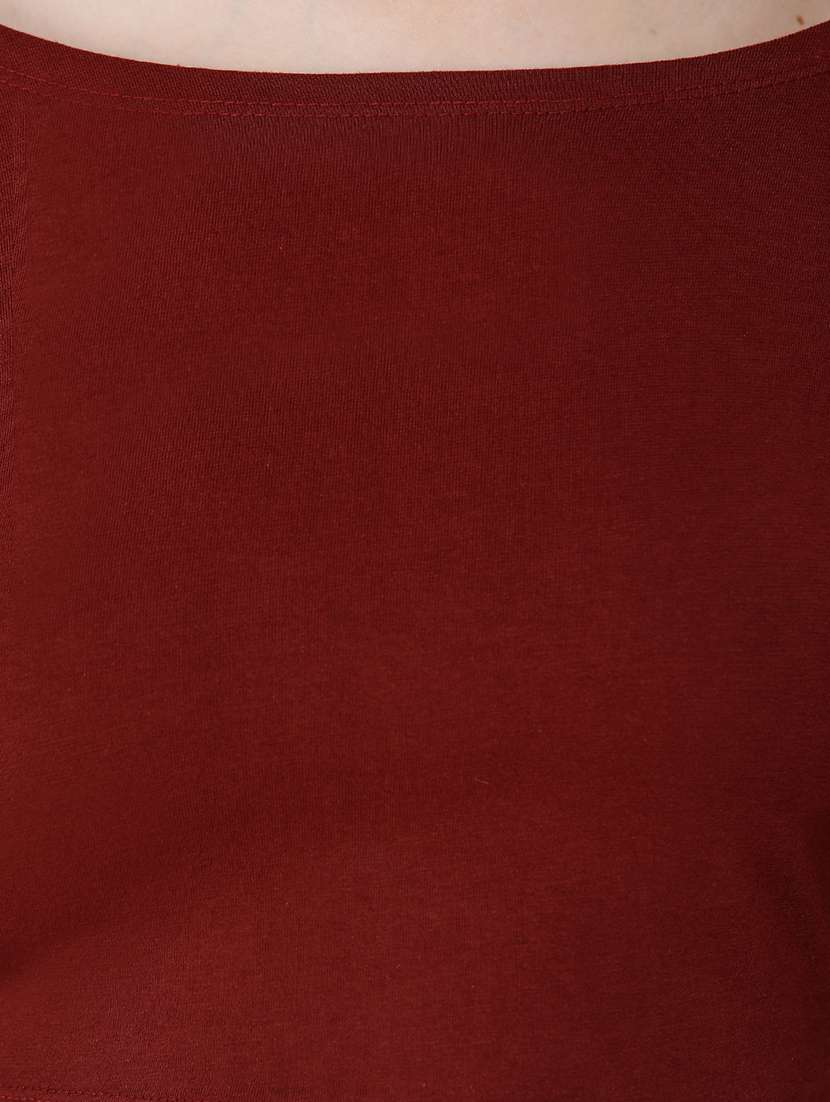 women solid long sleeves crop top - 21711117 -  Standard Image - 4