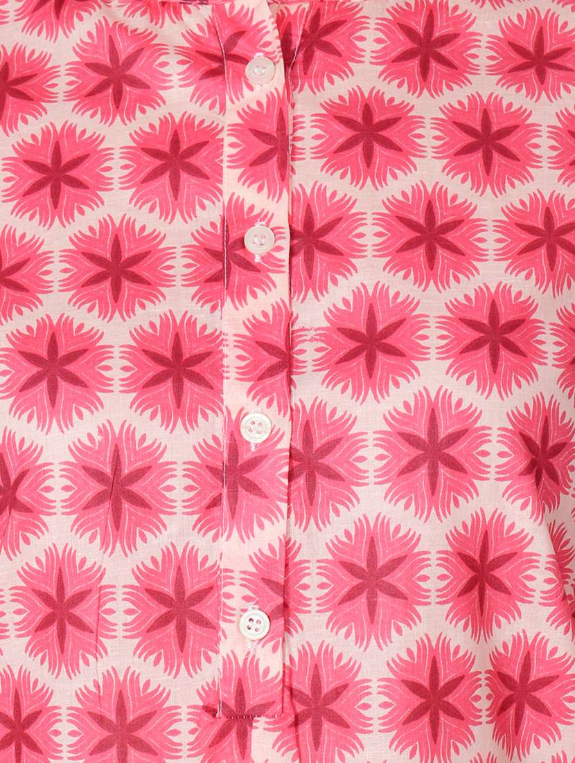 women pink printed a-line regular tunic - 21711218 -  Standard Image - 4