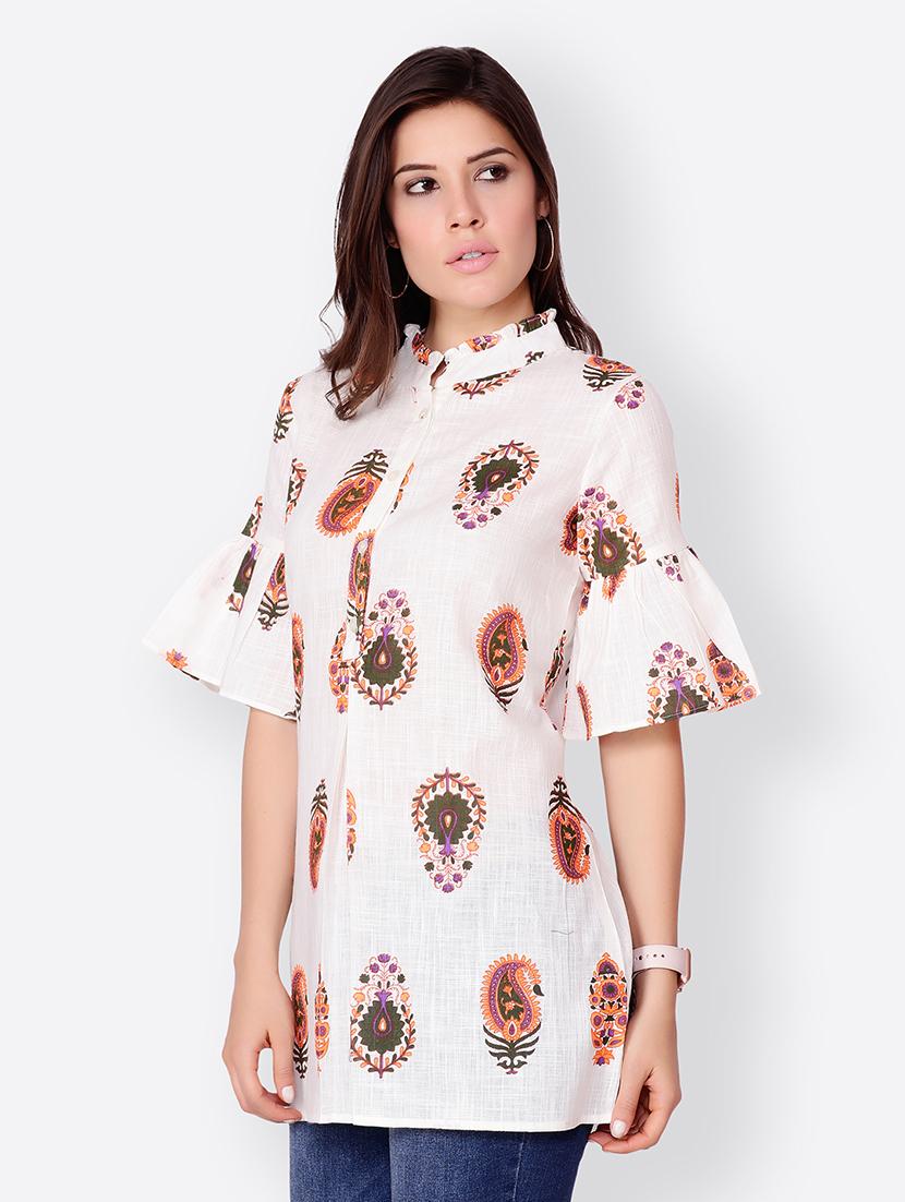 women white printed a-line regular tunic - 21711228 - Standard Image - 1