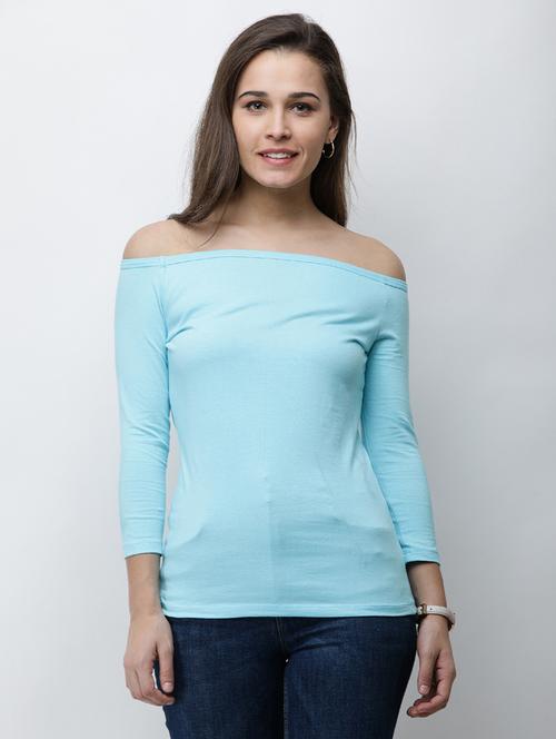 women solid off shoulder long sleeves top - 21711247 -  Standard Image - 0