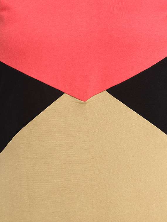 women color blocked round neck regular top - 21711271 - Standard Image - 4