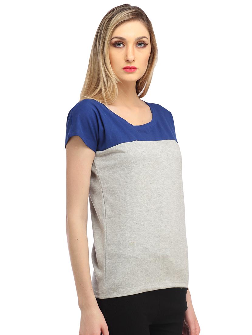 women color blocked round neck regular top - 21711277 - Standard Image - 1