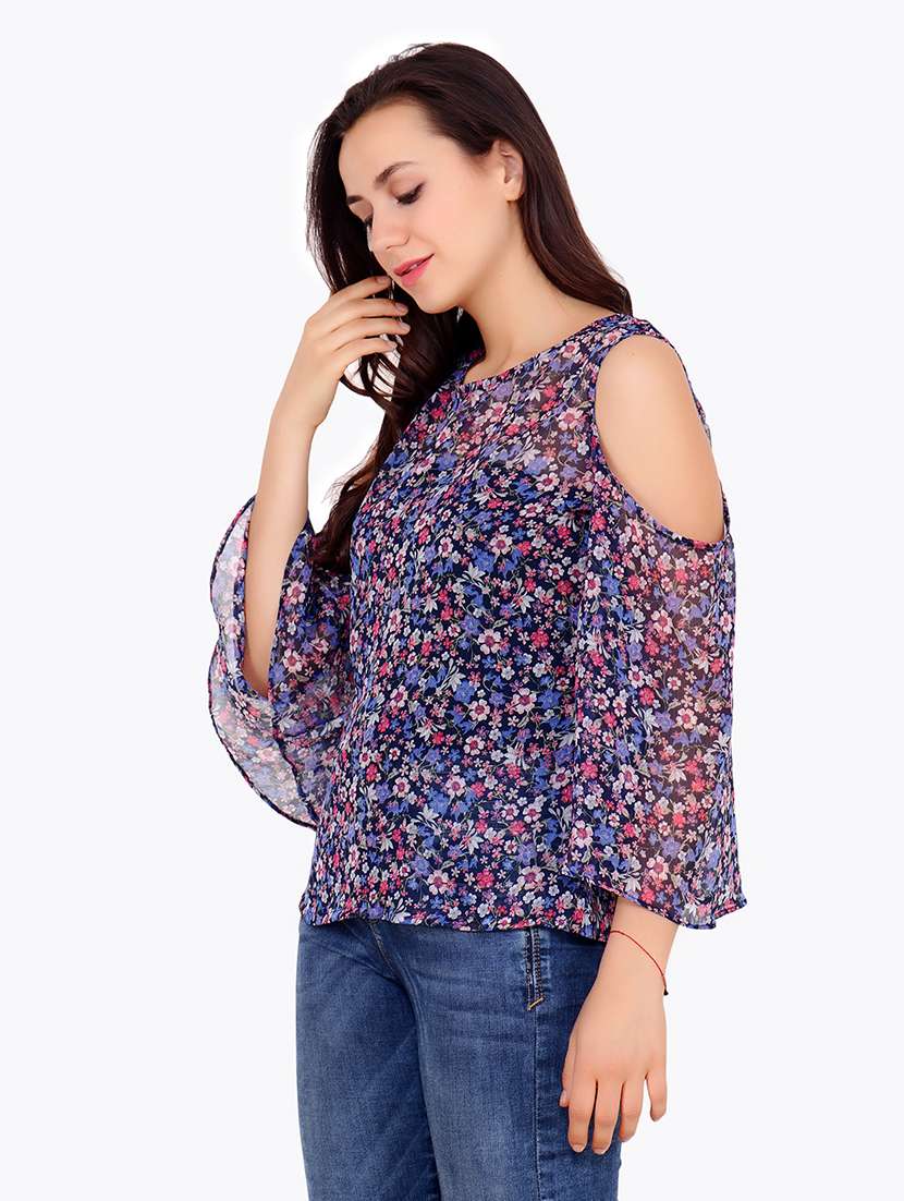 women printed round neck regular top - 21711339 - Standard Image - 1