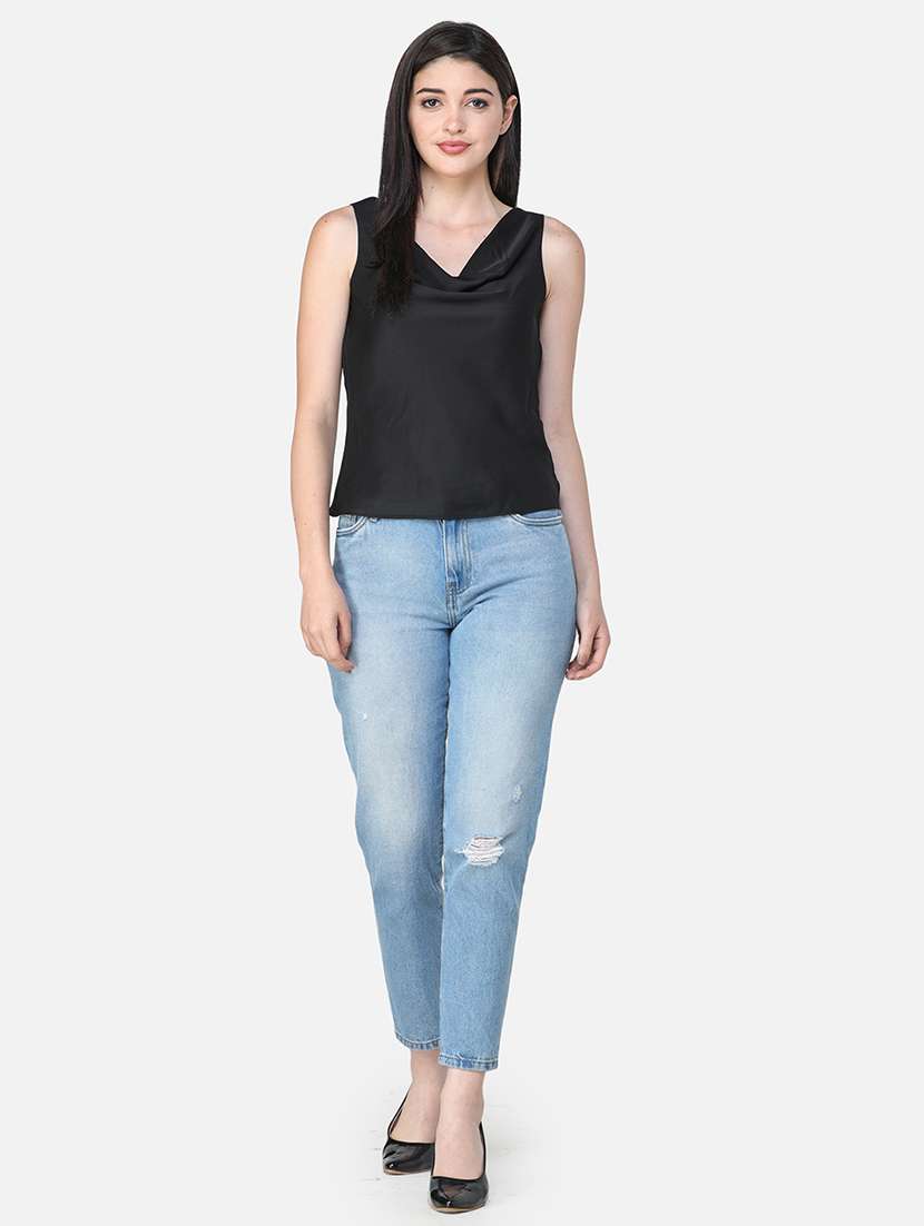 women solid sleeveless regular top - 21711442 - Standard Image - 4