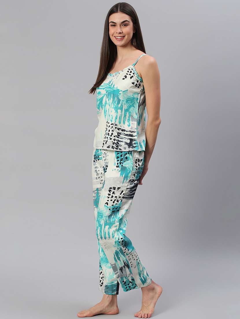 women printed nightwear pyjama set - 21711489 -  Standard Image - 1