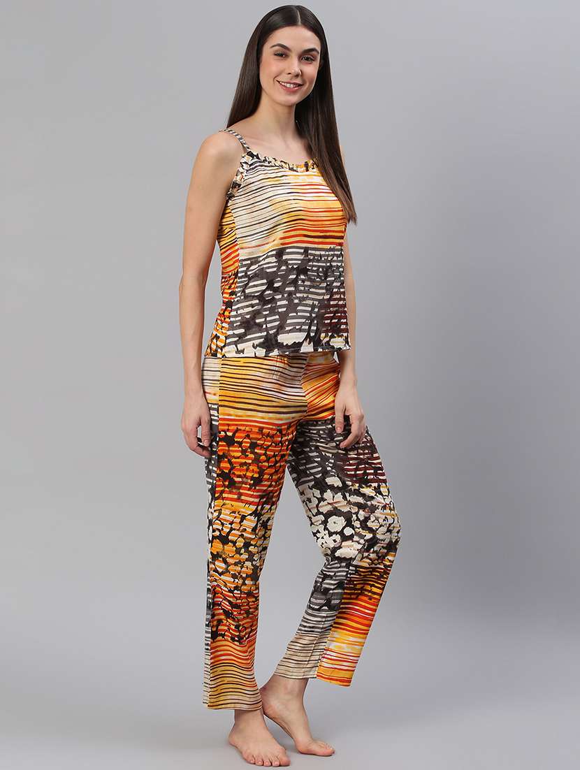 women printed nightwear pyjama set - 21711490 -  Standard Image - 1