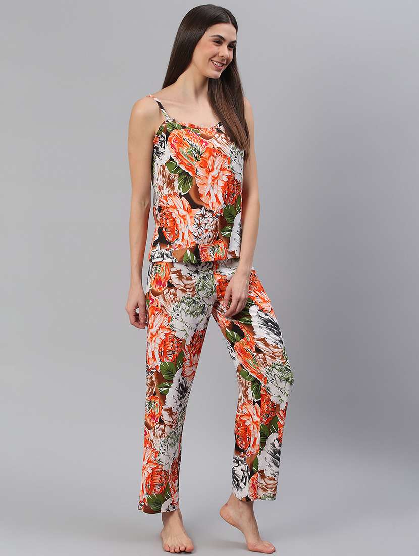 women printed nightwear pyjama set - 21711493 -  Standard Image - 1