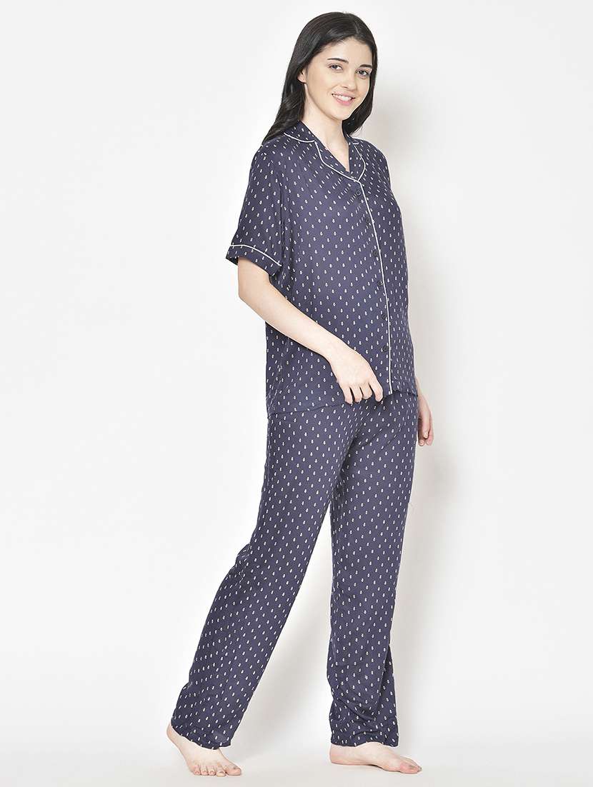 women printed nightwear pyjama set - 21711503 -  Standard Image - 1