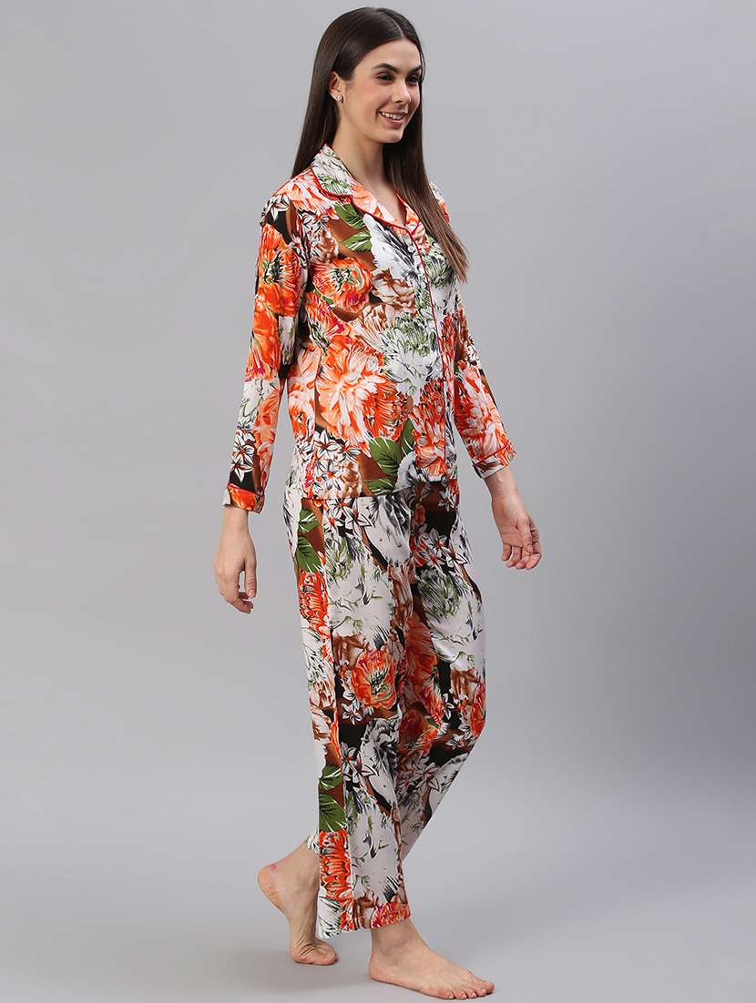 women printed nightwear pyjama set - 21711506 -  Standard Image - 1