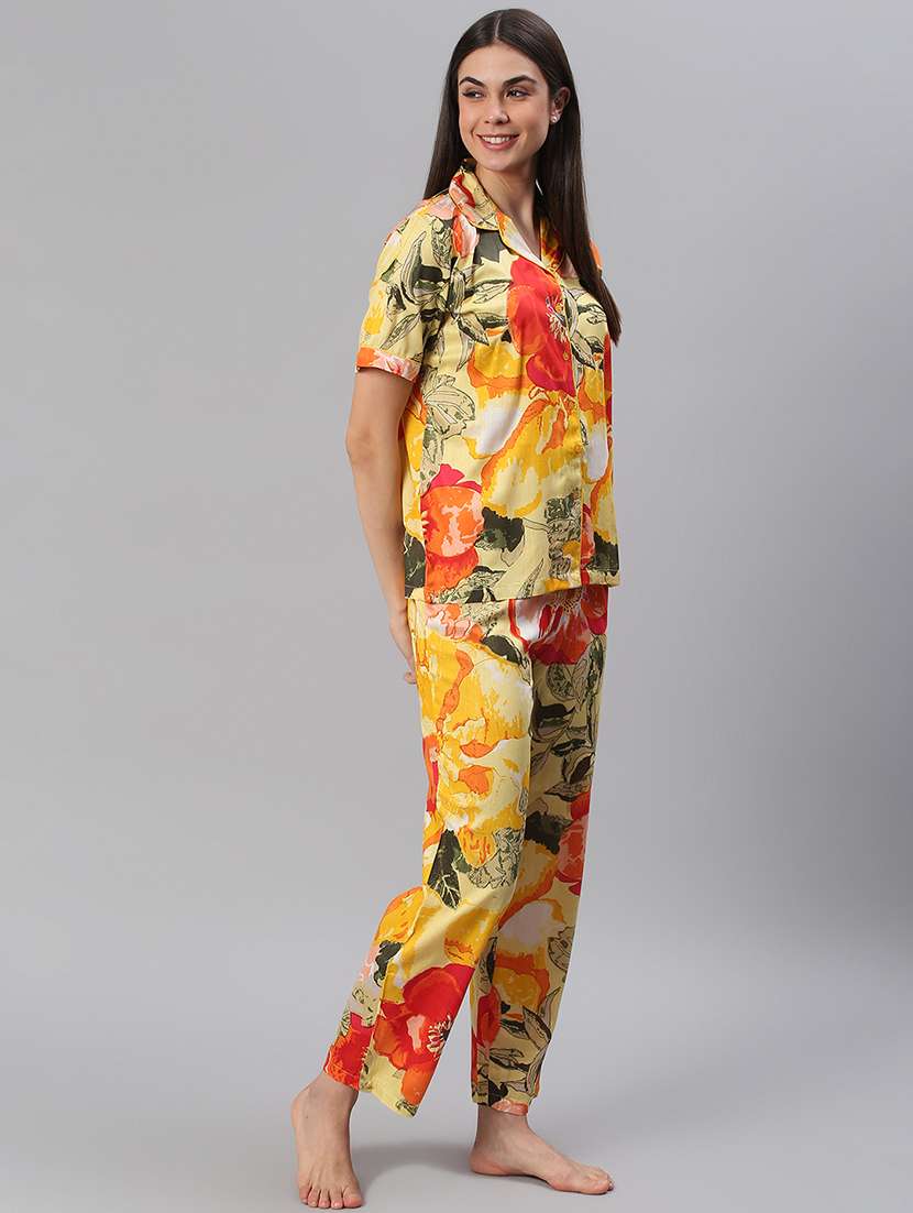 women printed nightwear pyjama set - 21711513 -  Standard Image - 1