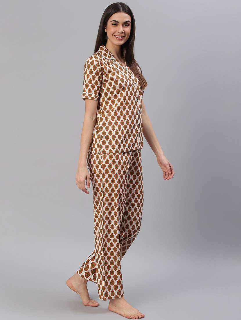 women printed nightwear pyjama set - 21711521 - Standard Image - 1