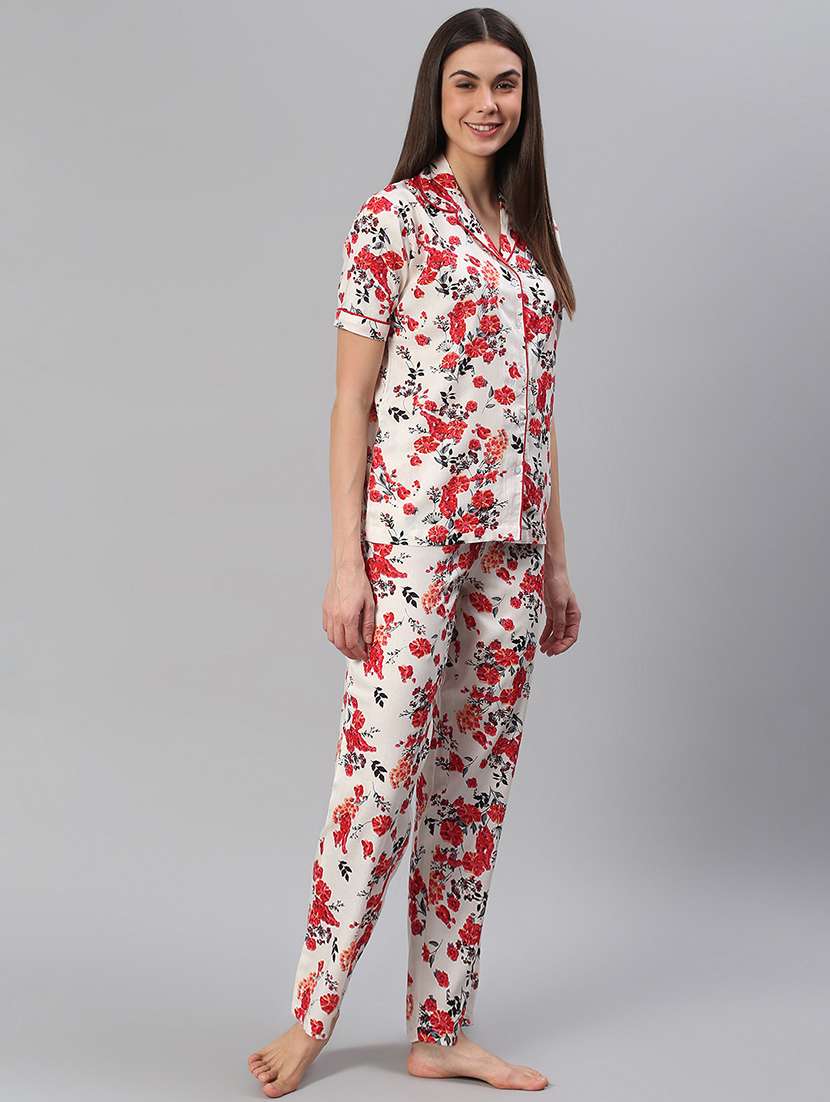 women printed nightwear pyjama set - 21711528 - Standard Image - 1