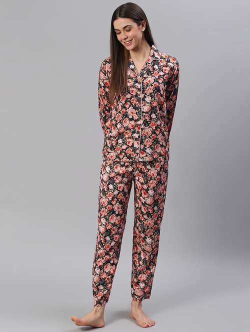 women printed nightwear pyjama set - 21711529 -  Standard Image - 0