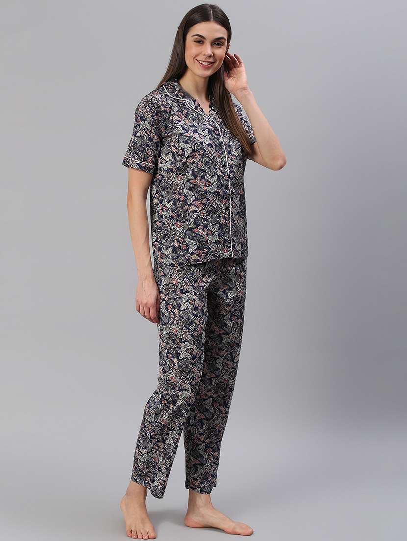 women printed nightwear pyjama set - 21711531 -  Standard Image - 1