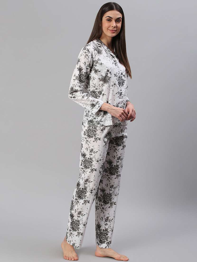 women printed nightwear pyjama set - 21711532 - Standard Image - 1