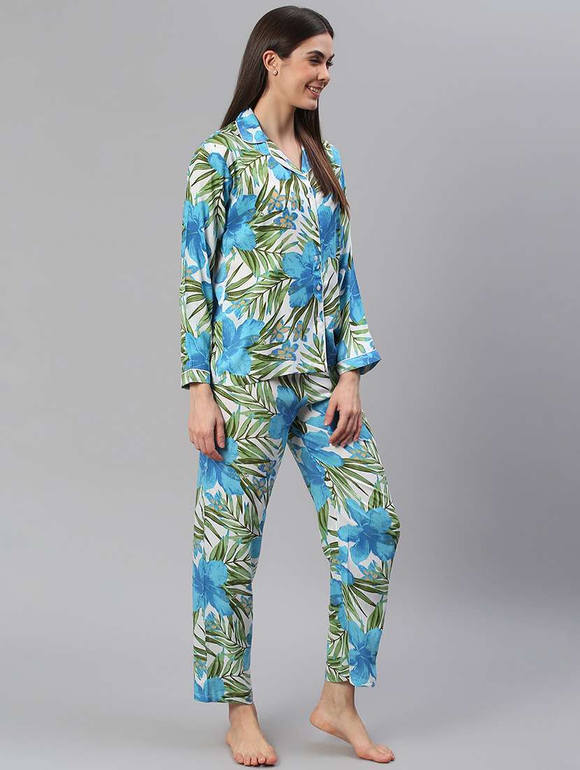 women printed nightwear pyjama set - 21711534 -  Standard Image - 1