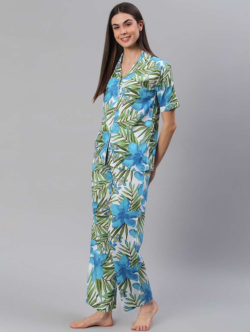 women printed nightwear pyjama set - 21711535 - Standard Image - 1