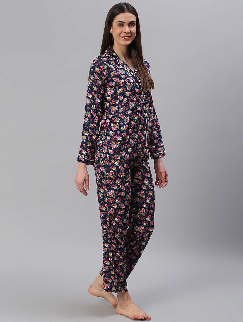 women printed nightwear pyjama set - 21711543 - Standard Image - 1